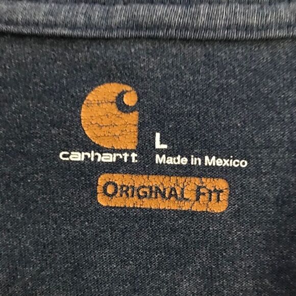 CARHARTT Men's Heathered blue Loose Fit Short Sleeve t-shirt L - Picture 3 of 5